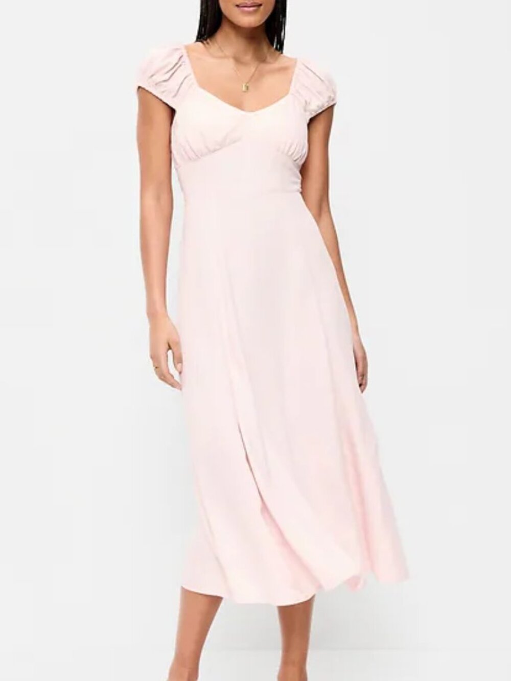 Old Navy Short-Sleeve Pale Pink Midi Dress - NWT Medium